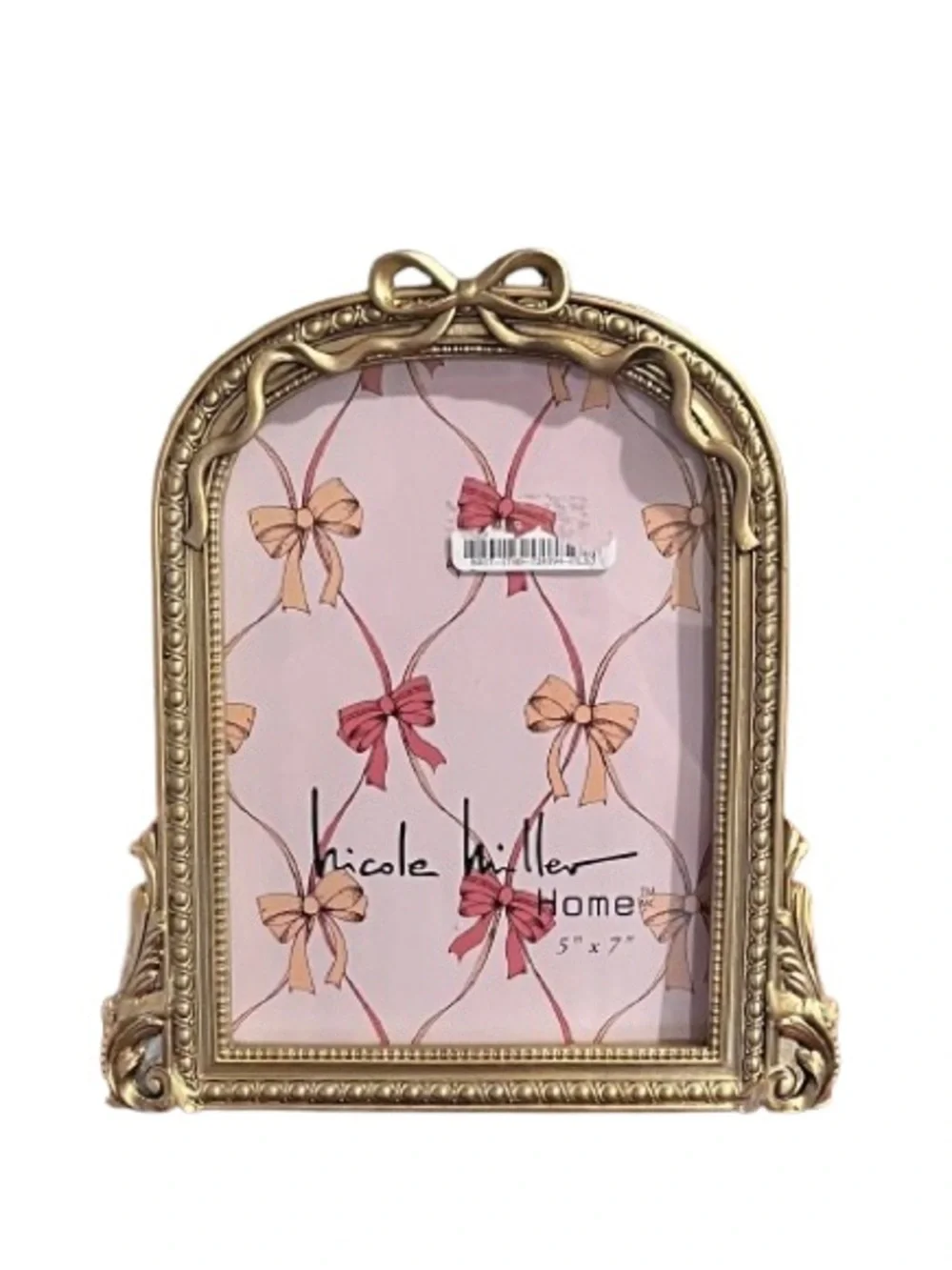 🆕- Nicole Miller Home- Gold Bow Decorative Picture Frame - 5x7